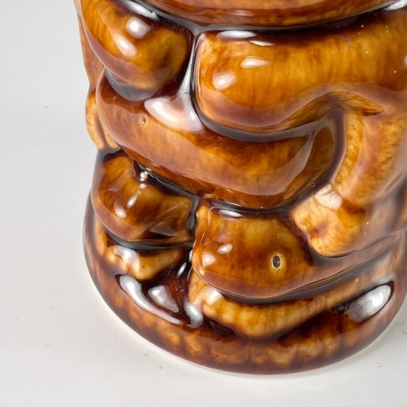 Tiki LeilanI Double Sided Cup Mug Brown Glazed Ceramic Tumbler Barware Souvenir - Picture 10 of 12